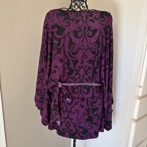 Purple and black, tie-waste dress